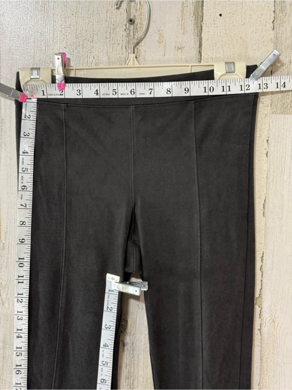 Express Skinny Suede Like Skinny Leggings Pants Zipper Ankle Dark Gray - Picture 8 of 10